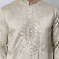 Men Silk Blend Festive Embroidered Kurtas ( ANMKO 286Beige-2 Beige-2 )