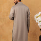 Men Silk Blend Festive Embroidered Kurta ( ANMKO 286Grey )