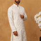 Viscose Rayon Mirror-Work Kurta ( ANMKO 290White )