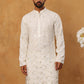 Viscose Rayon Mirror-Work Kurta ( ANMKO 290White )