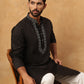 Embroidered Silk-Blend Kurta ( ANMKO 292Black )