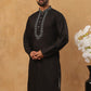 Embroidered Silk-Blend Kurta ( ANMKO 292Black )