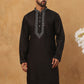 Embroidered Silk-Blend Kurta ( ANMKO 292Black )