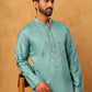 Embroidered Silk-Blend Kurta ( ANMKO 292Sky )