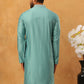 Embroidered Silk-Blend Kurta ( ANMKO 292Sky )