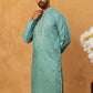 Embroidered Silk-Blend Kurta ( ANMKO 292Sky )
