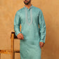 Embroidered Silk-Blend Kurta ( ANMKO 292Sky )