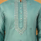 Embroidered Silk-Blend Kurta ( ANMKO 292Sky )