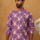Thread Work & Printed Cotton Blend Kurta ( ANMKO 297Blue )