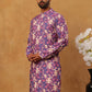 Thread Work & Printed Cotton Blend Kurta ( ANMKO 297Blue )