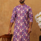 Thread Work & Printed Cotton Blend Kurta ( ANMKO 297Blue )