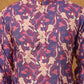 Thread Work & Printed Cotton Blend Kurta ( ANMKO 297Blue )