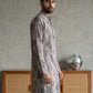 Thread Work & Printed Cotton Blend Kurta ( ANMKO 297Purple )