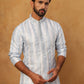 Men Silk Blend Festive Embroidered Kurta ( ANMKO 299Blue )