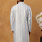 Men Silk Blend Festive Embroidered Kurta ( ANMKO 299Blue )