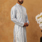 Men Silk Blend Festive Embroidered Kurta ( ANMKO 299Blue )