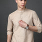 Solid Casual Short Kurta for Men ( ANMKO 302Beige )