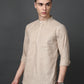 Solid Casual Short Kurta for Men ( ANMKO 302Beige )