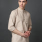 Solid Casual Short Kurta for Men ( ANMKO 302Beige )