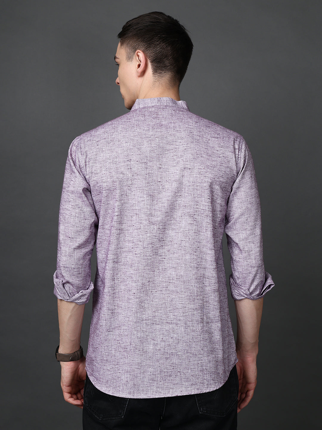 Solid Casual Short Kurta for Men ( ANMKO 302Purple )