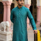 Men Silk Blend Ethnic Kurta ( ANMKO 303Green )