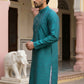 Men Silk Blend Ethnic Kurta ( ANMKO 303Green )