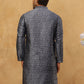 Men Silk Blend Ethnic Kurta Pyjama Set ( ANMKP B-P 303Silver )