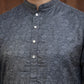 Men Silk Blend Ethnic Kurta ( ANMKO 303Silver )