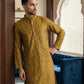 Men Silk Blend Ethnic Kurta ( ANMKO 303Yellow )