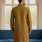 Men Silk Blend Ethnic Kurta ( ANMKO 303Yellow )