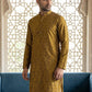 Men Silk Blend Ethnic Kurta ( ANMKO 303Yellow )