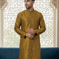 Men Silk Blend Ethnic Kurta ( ANMKO 303Yellow )