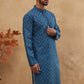 Cotton Blend All-Over Printed Kurta ( ANMKO 305Blue )
