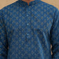 Cotton Blend All-Over Printed Kurta ( ANMKO 305Blue )