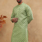 Cotton Blend All-Over Printed Kurta ( ANMKO 305Green )
