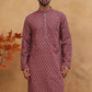 Cotton Blend Printed & Embroidered Kurta ( ANMKO 308Maroon )