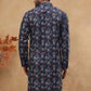 Cotton Blend Printed & Embroidered Kurta ( ANMKO 308Navy )