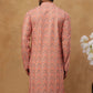 Cotton Blend Printed & Embroidered Kurta ( ANMKO 308Orange )