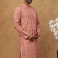Cotton Blend Printed & Embroidered Kurta ( ANMKO 308Orange )
