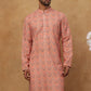 Cotton Blend Printed & Embroidered Kurta ( ANMKO 308Orange )
