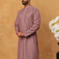 Cotton Blend Printed & Embroidered Kurta ( ANMKO 308Red )