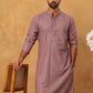 Cotton Blend Printed & Embroidered Kurta ( ANMKO 308Red )