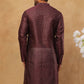 Men Silk Blend Printed Kurta ( ANMKO 309Maroon )