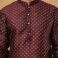 Men Silk Blend Printed Kurta ( ANMKO 309Maroon )