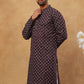 Classic Printed Cotton Blend Kurta ( ANMKO 310Maroon )
