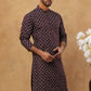Classic Printed Cotton Blend Kurta ( ANMKO 310Maroon )