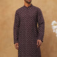 Classic Printed Cotton Blend Kurta ( ANMKO 310Maroon )