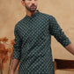 Classic Printed Cotton Blend Kurta ( ANMKO 310Olive )