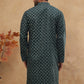 Classic Printed Cotton Blend Kurta ( ANMKO 310Olive )