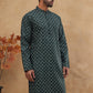 Classic Printed Cotton Blend Kurta ( ANMKO 310Olive )